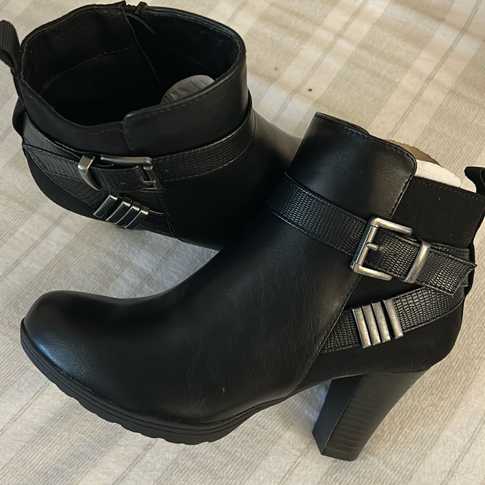Black leather boots